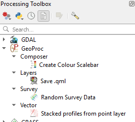 GeoProc.com Processing menu